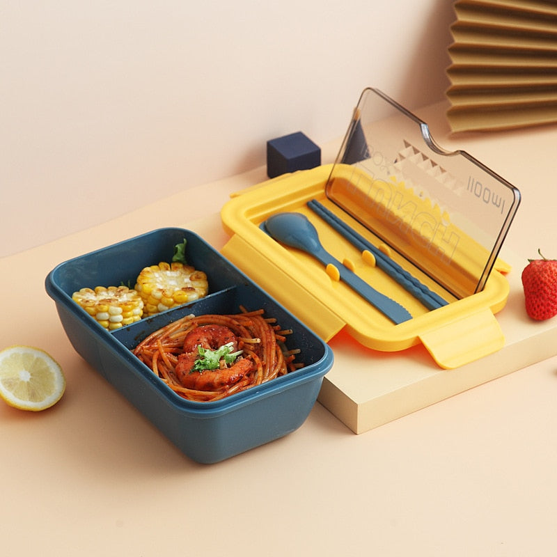 Lunch Box Kids Bento Microwave Safe 6 Removable Compartments - Middle Size