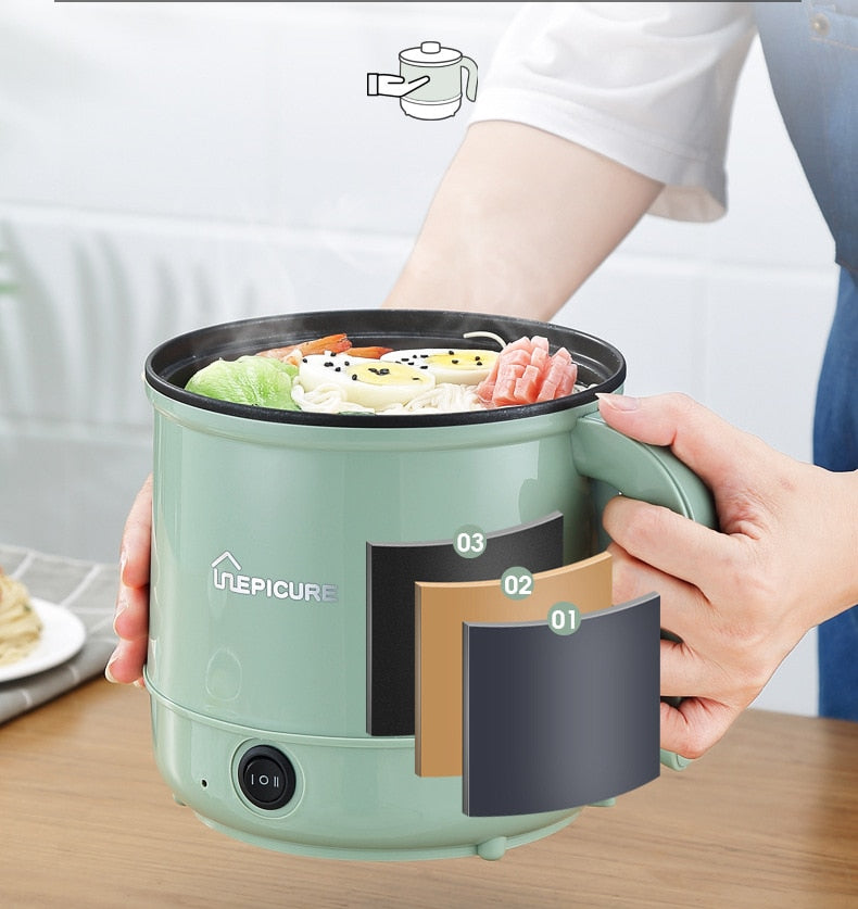 Electric Cooking Pot, Intelligent Timed Operation, Small Electric Pot,  Multifunctional Household Electric Steamer,for 2 -3 Persons 