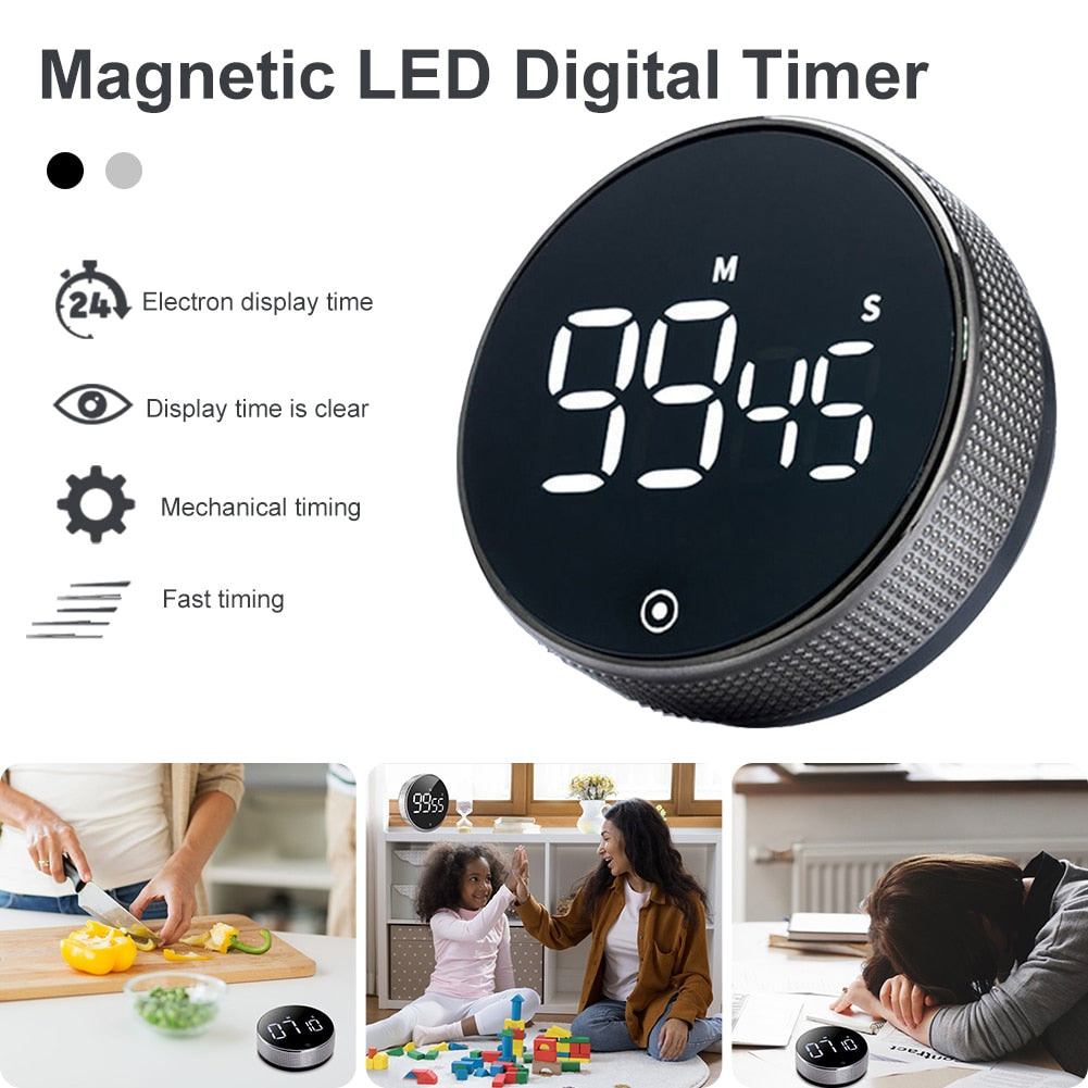 OQIMAX Magnetic Digital Kitchen Timer, Large LED Screen Timer with