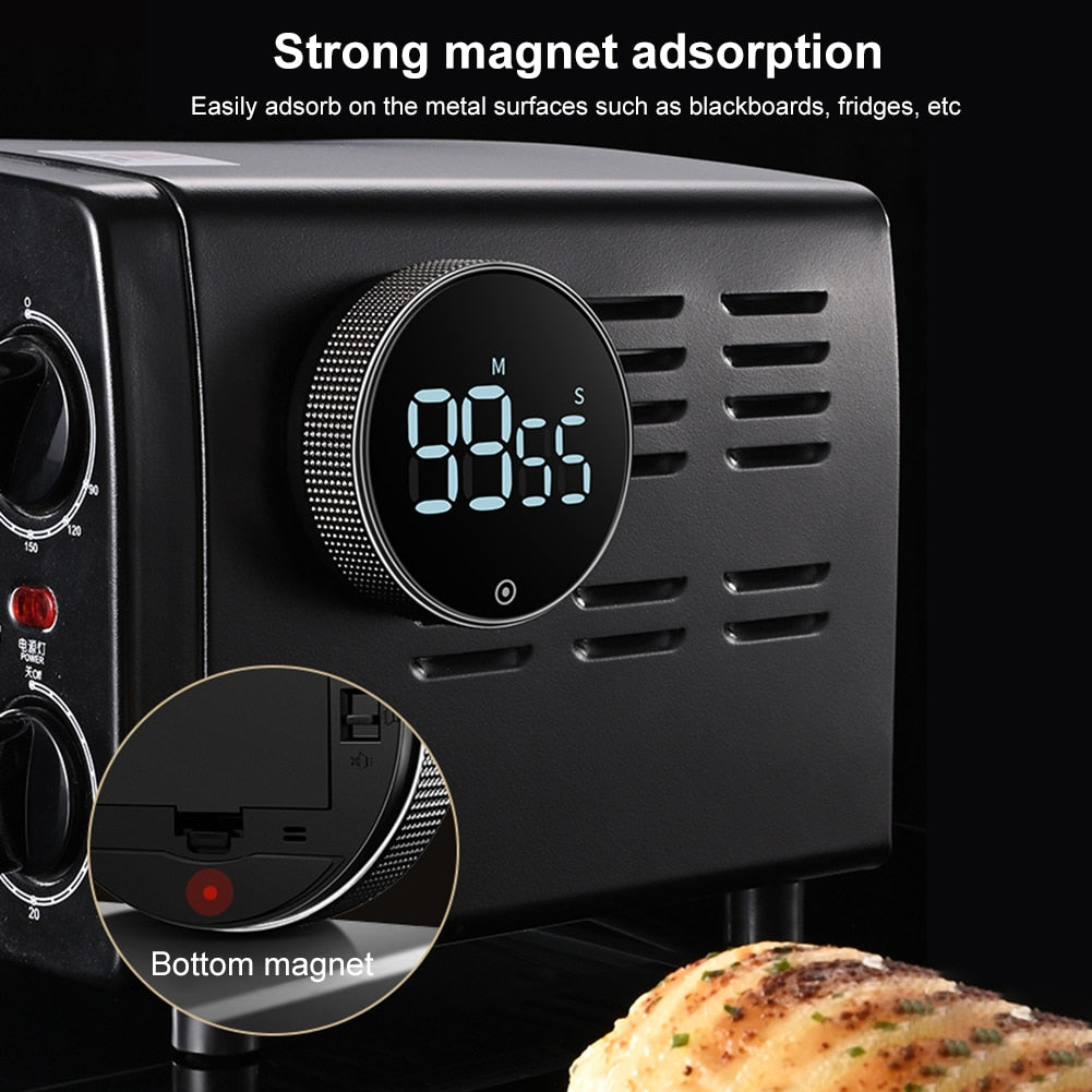 Programmable digital timer in aluminum with magnetic coupling